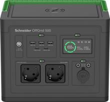 APC Schneider OffGrid Portable Power Station 500, 230V, 517Wh Lithium-ion, LCD, 2 CEE 7/3 Schuko outlets, Sinewave, 3 USB-A, 2 USB-C, Wireless Charger / PPS500-GR