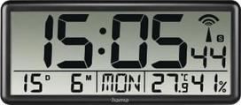 Hama jumbo digital radio wall clock black
