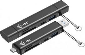 I-Tec Card reader USB-C/USB-A Dongle SD TF and 2xUSB