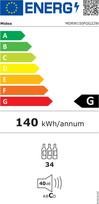 Midea Wine Cooler | MDRW150FGG22W | Energy efficiency class Class G | Free standing | Bottles capacity 34 | Black