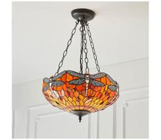 Endon 64076 - pakabinamas šviestuvas ant grandinės Tiffany DRAGONFLY 3 x E27/60W/230V skersmuo 41 cm
