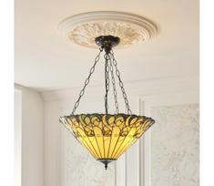 Endon 111881 - Pakabinama liustra ant grandinės Tiffany JAMELIA 3xE27/10W/230V, skersmuo 50 cm
