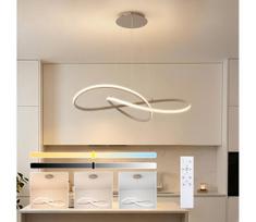 Brilagi - dimeriuojamas pakabinamas šviestuvas ant laido INFINITY LED/80W/230V 80x80 cm smėlio spalvos + nuotolinis pultas
