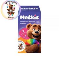 MEŠKIS maisto papildas VITAMINAI IR MINERALAI VAIKAMS, 50 guminukų