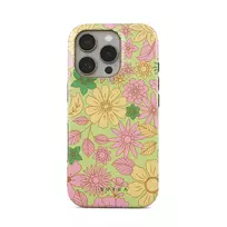 Amalfi Coast - Colorful Floral iPhone 16 Pro Case, Elite Mirror Light (MagSafe) / Gold