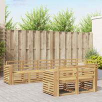 Lauko sofos komplektas 8 pcs Balta 310 x 132,5 x 73 cm