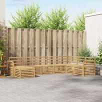 Lauko sofos komplektas 8 pcs Balta 308 x 190 x 73 cm