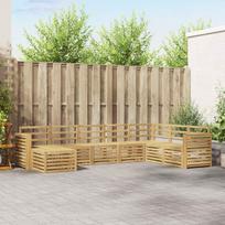 Lauko sofos komplektas 8 pcs Balta 310 x 191,5 x 73 cm