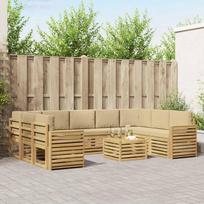 Lauko sofos komplektas 10 pcs Balta ir kreminė 59 x 59 x 37 cm