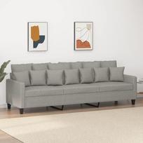 Trivietė sofa, šviesiai pilkos spalvos, 210cm, audinys