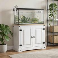 Akvariumo stovas Corona Balta ir ruda 81,5 x 37 x 73 cm