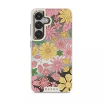 Amalfi Coast - Colorful Floral Samsung Galaxy S25 Case, Elite Mirror Light (Magnetic) / Gold