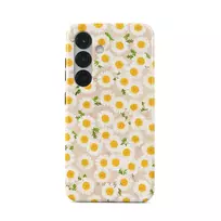 Pure Bliss - Daisy Samsung Galaxy S25 Case, Elite Mirror Light (Magnetic) / Gold