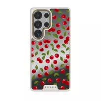 Afternoon Treat - Cherry Samsung Galaxy S25 Ultra Case, Elite Mirror Light (Magnetic) / Gold