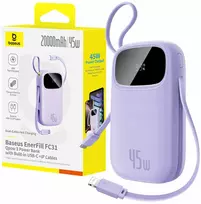 „Baseus EnerFill FC31“ išorinis akumuliatorius, 20000 mAh, violetinis