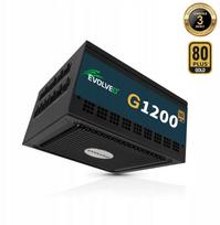 Evolveo EVOLVEO G1200 zasilacz 1200W 80+ GOLD ATX 3.1 aPFC 140 mm wentylator w pełni modularny gwarancja 3 lata Black | G1200-BK | 8595683206228