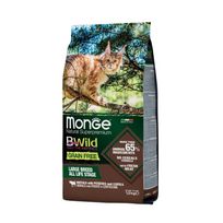 Monge BWild Grain Free Large Breeds sausas pašaras su buivoliena katėms, 1.5 kg