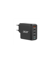 Acer 100W PD GaN Charger, 3 x USB C and 1 x USB A, EU Plug, 100W USB-C cable, Black, Retail Pack
