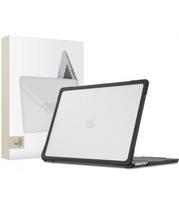 Juodas / matinis skaidrus dėklas Apple MacBook Air 13 M2-M5 2023-2026 kompiuteriui "Tech-Protect Velar"