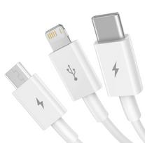 Baseus CAMLTYS-02 Superior Fast Charging Data Cable 3-in-1 USB-C, Lightning, MicroUSB 1.5m / White