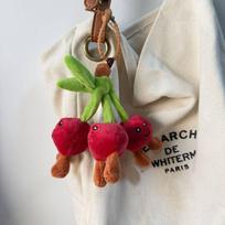 Cute Green Pepper Plush Keychain Pendant Claw Machine Toy Funny Emoji Doll