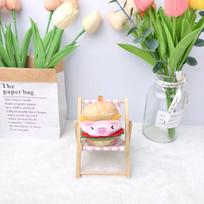 Cute Cartoon Animal Burger Plush Keychain Mini Food Toy Pendant Creative Small Accessory Gift 8cm ordinary hanging chain
