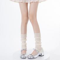 Spring Summer Knitted Lolita Leg Warmers Women's Long Socks Ballet Style Y2K Foot Cover Arm Warmer Crochet Heap Socks Boot Cuffs One Size smėlis