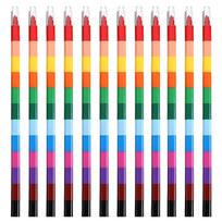 Rainbow Crayon 12-Color Stackable Crayons Painting Stationery Fun Building Blocks Crayon Birthday Festival Gift for Boy Girl ZYF
