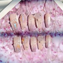 Trendy Gradient Glitter Nail Stickers Xs-l Sizes Sparkling Gems XS