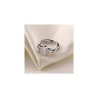 Luxurious Glamour Steel Gift Engagement Ring In Silver Plated Fashion Style 8 sidabras