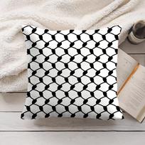 Arabic Keffiyeh Traditional Cushion Cover Silky Short Plush Invisible Zipper Dustproof Sofa Pillow Case For Home Decor Peach skin 18*18(CM)-1Pcs