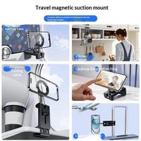 Foldable Magnetic Phone Holder 360° Rotating Portable Stand For Iphone Samsung Travel Video Shooting Desk Plane Train Seat A1