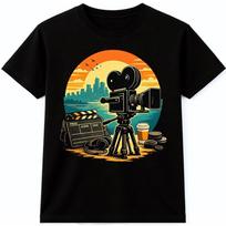 Vintage Film Camera T Shirt Retro Photographer Filmmaking Graphic Tee XXL