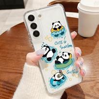 Lovely Baby Panda Print Case For Samsung S26 S25 Ultra S24 Plus S22 S23 S21 FE A54 A15 A35 A55 A16 A36 A56 A17 A37 A57 5G Clear TPU Soft Cover Samsung A14 skaidri