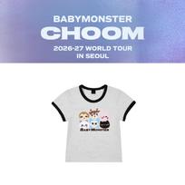 2026~27 BABYMONSTER Pasaulinis turas CHOOM SEULE Ringer marškinėliai M size white