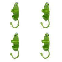 4Pcs Easy Clean Cuttlebone Feeder Portable Parrot Stand Cuttlebone Holder  Small Animals žalia