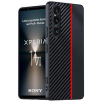 Applicable to Sony Xperia 1-VI mobile phone case Carbon fiber Kevlar pattern anti-drop ultra-thin Sony leather case protective case Sony 1-vi