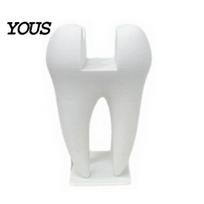 Durable Business Card Stand 3D Printed Holder, Tooth Shaped Matte White Organizer, One-piece Molded Holder Minimalist Style Ornament for Dental balta