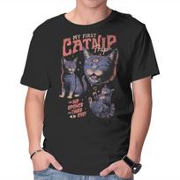 Unisex Crew Neck T-Shirt My First Catnip Trip Graphic Short Sleeve Casual Tee XXXL