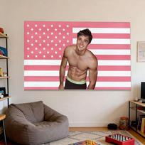 1Pc Jacob Elordi Pink American Flag Funny Tapestry For Wall Hanging Decorative, Room, Dorm, Outdoor, Party And More 40cmX60cm