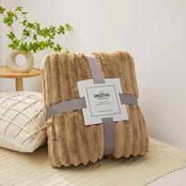 Wide Ribbed Flannel Fleece Blanket 300Gsm Ultra Soft Plush Throw Blanket Microfiber Cozy Warm Blanket For Couch Bed Sofa Travel 70x100cm