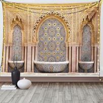 Luxurious Moroccan Islamic Arch Tapestry Wall Hanging Boho Decor Arabian Art Accent For Bedroom Living Room Home Decor 70x100cm28x39in