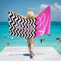 Personalized Striped Beach Towel Custom Name/Logo Microfiber Towel Thin Quick Dry Absorbent For Beach Swimming Yoga Bath Sports 50x100 CM