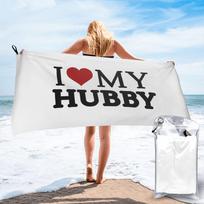 I Love My Hubby Beach Towel Soft Microfiber Quick Dry Absorbent Quick Towels For Yoga 70x140 cm