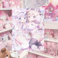 Galgame Anime Kawaii Maid Cat Girl Tapestry Girly Room Aesthetic Wall Hanging Home Decor Backdrop 40X60CM