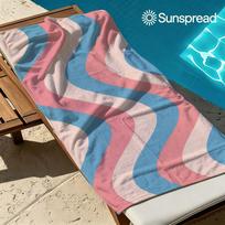 Pink blue wave Quick Drying Bath Towel Microfiber beach towel light weight swimming camping yoga beach out 50x100cm