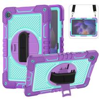 Shockproof Silicone+PC Tablet Cases for Samsung Galaxy A7 S6 Lite/A9 A11 Plus/S8 S7 S9 FE S10 Plus Case Cover Rotate Stand Shell Tab A7 Lite 8.7inch violetinė