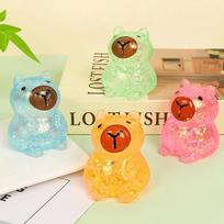 Kawaii Capybara Stress Squeeze Toy Decompression Soft Glitter Gummy Fidget Toys Stress Relief Tool Anti-anxiety Squeeze Toy Gift