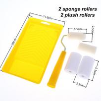 Foam Paint Roller Set 2 Inch with Tray Liner for Fast Clean Wall Trim Door Repainting Repair Work