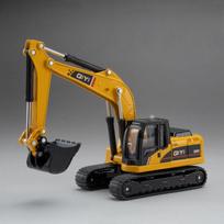 1:60 Scale Excavator Crusher Model Car Toy Alloy Diecast Light Sound Truck Wood Grabber Tracked Engineering Vehicles Collection